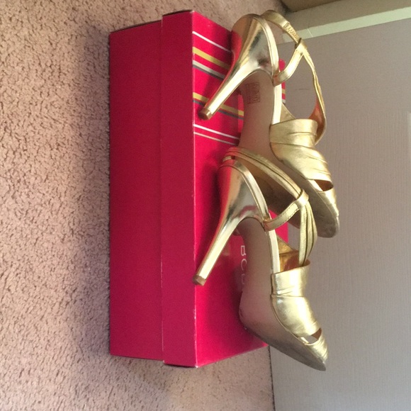 BCBGirls Gold Metallic High Heel Sandals - Picture 4 of 4